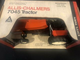 Vintage Allis Chalmers 7045 Tractor Nib Ertl Scale 1/16 Diecast Black Belly