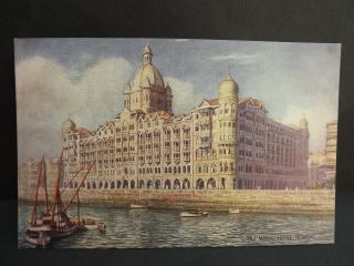 Vintage India Postcard Taj Mahal Hotel Bombay Raphael Tuck Oilette