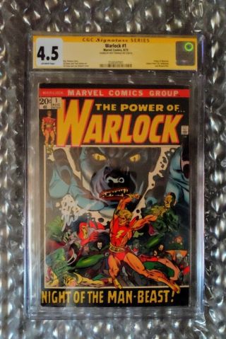 Power Of Warlock 1 Cgc Ss 4.  5 Signed Roy Thomas Origin Of Warlock Marvel 1972