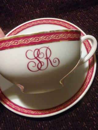 Vintage Royal Limoges France,  Wide Mouth,  Tea Cup And Saucer,  Porcelain