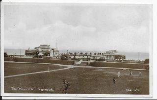 Rare Vintage Animated Postcard,  The Den And Pier,  Teignmouth,  Devon,  Rp
