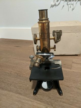 Antique Vintage 1927 Leica Leitz Wetzlar No.  257824 Brass Microscope Case