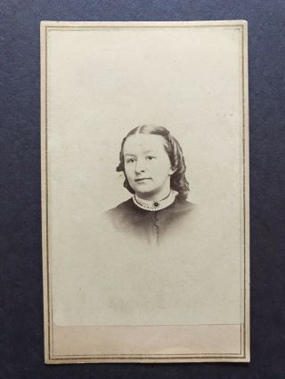 Rare Antique Westfield Massachusetts Pretty Woman Civil War Era Cdv Photo
