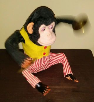 BATTERY OPERATED MUSICAL JOLLY CHIMP VINTAGE TOY 1960 ' S JAPAN GREAT 3