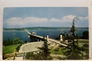 Washington Wa Seattle Lake Floating Bridge Postcard Old Vintage Card View Post