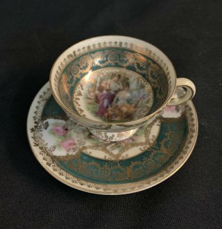 Vintage Royal Vienna Style Portrail Demitasse Cup & Saucer