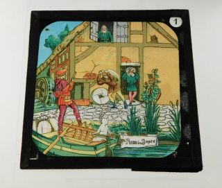 Antique Glass Colour Magic Lantern Slide Illustration Puss In Boots Theobald &co