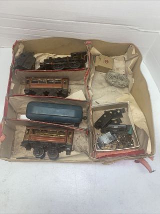 Vintage Kbn,  Karl Bub,  Tin Litho Train,  Wind Up Engine,  Tender,  2 Cars,  Runs,  Germany