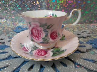 Vintage Royal Albert Tea Cup & Saucer Pink Rose Pattern 4504