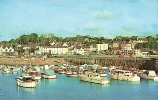 Vintage 1960s/70s Wales Postcard,  Saundersfoot Harbour,  Pembrokeshire,  Boats Il7