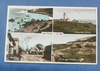 Vintage Multiview Postcard Niton Isle Of Wight Postmarked 1935 I1f