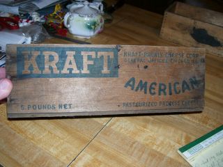 Antique 5 Pound Wood Kraft American Cheese Box