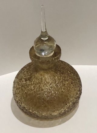 Vintage Art Deco Hand Blown Art Glass Oil Scent Perfume Bottle