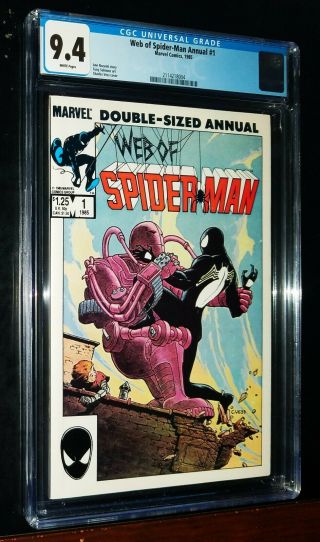 Web Of Spider - Man Annual 1 1985 Marvel Comics Cgc 9.  4 Nm White Pages