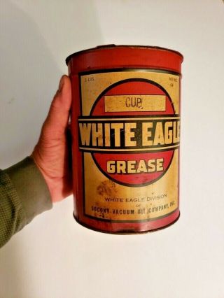 Rare Vintage 1920’s White Eagle Grease Can Keynoil10 Lb Can