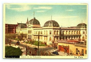 Vintage Postcard Palacio De Los Tribunales La Plata Buenos Aires Argentina J8