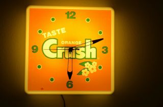 Vintage Orange Crush Advertising Clock Light Bulb And Starter