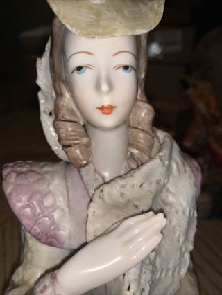Vintage Cordey Lady Bust Bust Figurine Purple Pottery Porcelain 5059