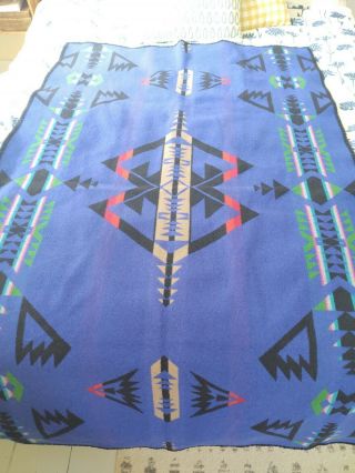 Pendleton wool blanket vintage beaver state blue black twin throw 3