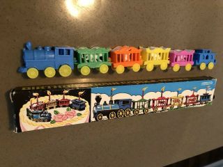 Vintage 1970s Circus Train Birthday Candle Cake Topper W/box