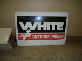 Vintage White Outdoor Power Equipment Dealer Display Sign Rare 1970’s