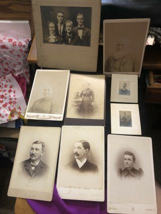 9 Vintage Cabnet Photo’s Late 1800’s