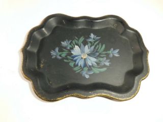 Vintage Jerywil Handpainted Toleware Tray,  7 1/2 By 5 1/2 Inches -