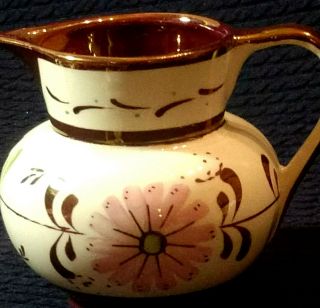 Vintage Copper Lusterware Creamer Pitcher By Old Castle Chine - Made In England