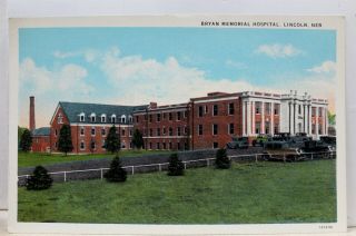 Nebraska Ne Lincoln Bryan Memorial Hospital Postcard Old Vintage Card View Post