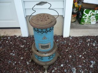 Old Vtg Antique Perfection Oil Heater No 630 Blue Teal