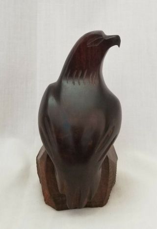 Vintage Small Wooden Eagle Hand Carved Figurine 3 - 5/8 " Inches Tall