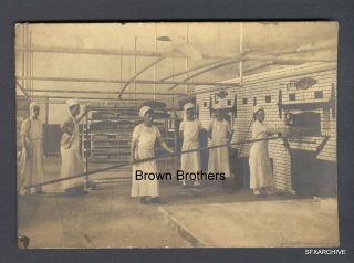 Vintage 1900s U S Marines Bread Baking Commercial Kitchen Mounted Photo - Bb