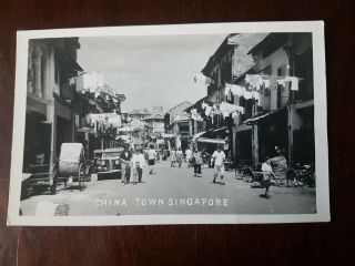 China Town,  Singapore.  Vintage Real Photo Postcard