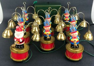 Mr.  Christmas 8 Musicians Santa ' s Marching Band Vintage 16 Brass Bells 35 Carols 2
