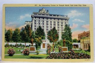 Utah Ut Salt Lake City Temple Block Corner Postcard Old Vintage Card View Post