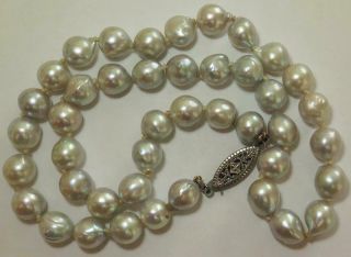 Vintage South Sea Baroque Pearl Necklace 9mm Average 17 "