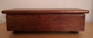 Vintage Handmade Wooden Box W/ Hinged Lid - Wood Box W/ Lid