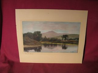 Early 20th C Hand Colored Platinumtype Photo Camels Hump Vermont Signed The Hilt
