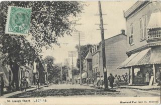Canada Quebec Lachine St Joseph Street 1910 Vintage Postcard 16.  10