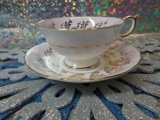 Vintage Paragon Tea Cup & Saucer Scroll & Floral Pattern