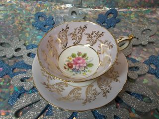 Vintage Paragon Tea Cup & Saucer Scroll & Floral pattern 2