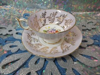 Vintage Paragon Tea Cup & Saucer Scroll & Floral pattern 3