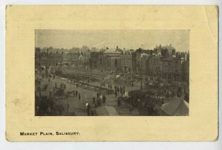 Market Plain Salisbury Wiltshire Vintage Postcard A1
