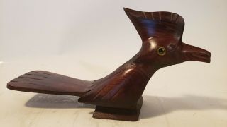 Vintage Ironwood Roadrunner Bird Statue Hand Carved Figure Wooden Sculpture
