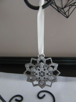 Vintage Rare Longaberger 3 - D Snowflake Pewter Christmas Ornament