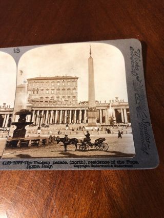 Vintage Vatican Rome Italy Underwood Stereoview Photo Card