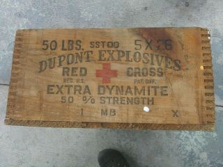 Wood Dupont High Explosives Box Rare 30 " Long Style Of Box