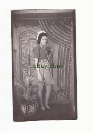 Vintage 1930s 1940s Pin Up Girl Posing Photo Booth Photo