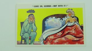 1950s Risque Vintage Comic Postcard Sexy Blonde Big Boobs George Innuendo