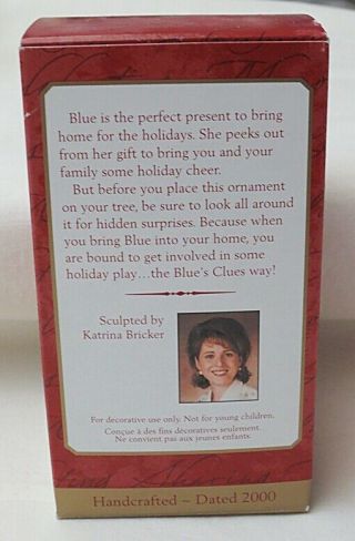 Hallmark Keepsake Blue ' s Clues Surprise Package 2000 Ornament 2